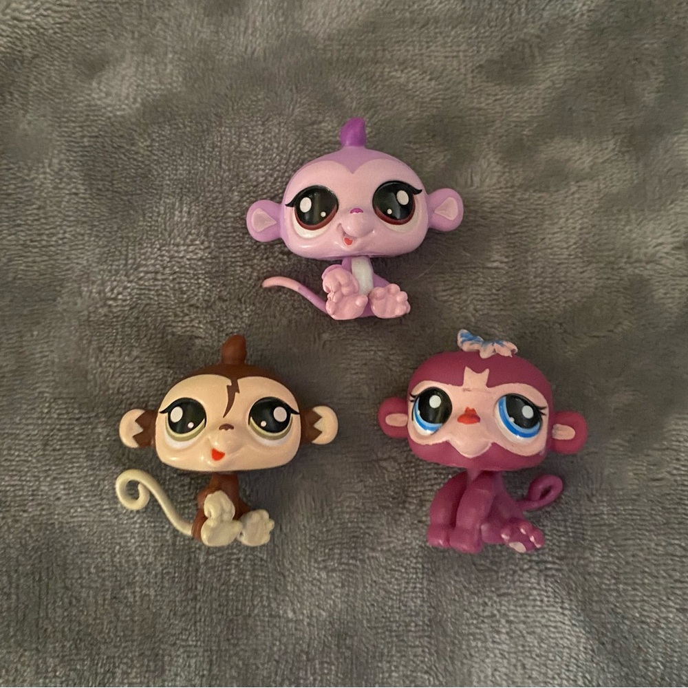 LPS Baby Monkey Lot (3 total) #2445 #351 #1737